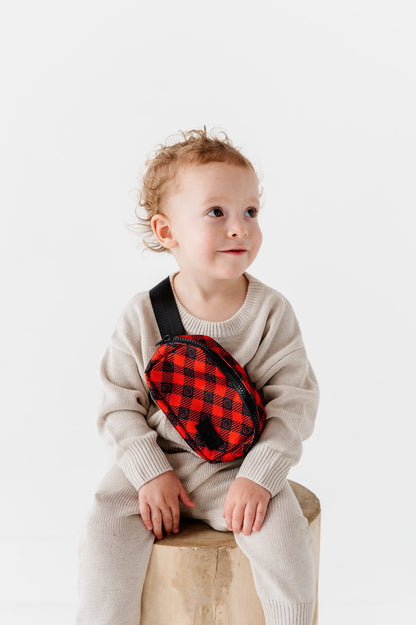 The Camp Bag - Buffalo Plaid Kids Fanny Bag by Big Little Wish