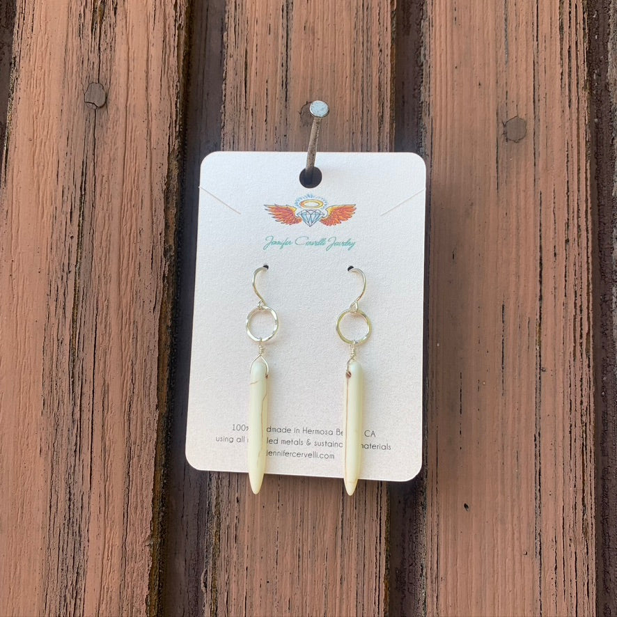 Cream Howlite Drop Earrings by Jennifer Cervelli Jewelry