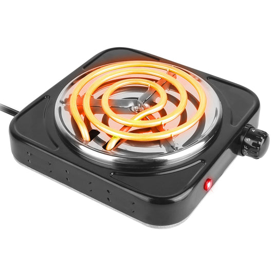 Portable 1000W Electric Single Burner Hot Plate Stove - Non Slip Feet, 5 Temp Adjustments - Black - 1 Burner by VYSN