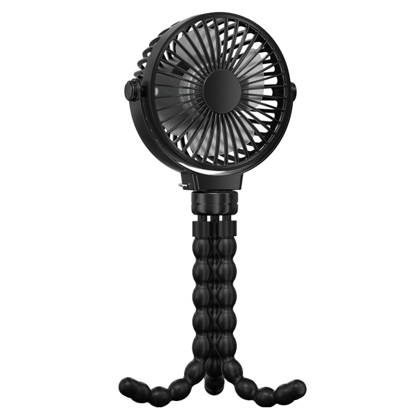 Portable Baby Stroller Fan - Rechargeable Handheld Fan with Flexible Tripod - 3 Speeds - 360° Tilt Head - Black by VYSN