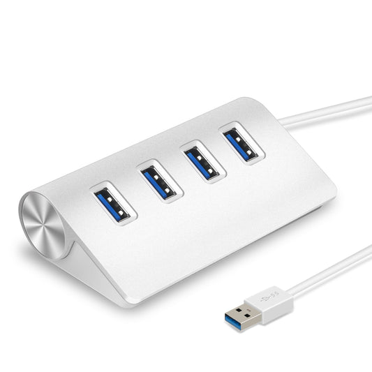 USB3.0 Hub - 4 Ports, Aluminum, 5Gbps, File & Video Transfer, U Disk, Flash Drive, Mouse, Camera - White by VYSN