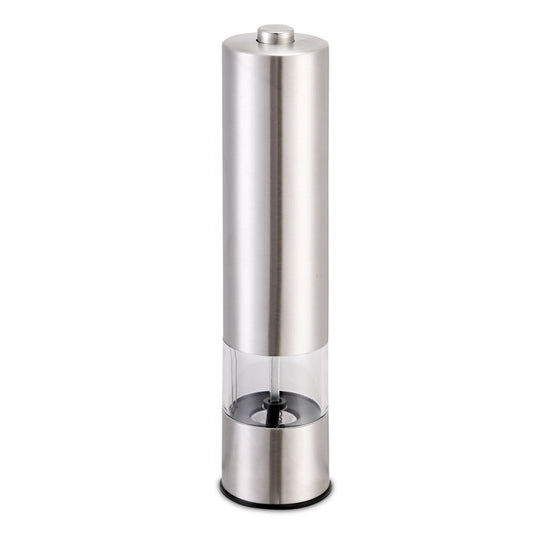 Stainless Steel Electric Salt Pepper Grinder - Adjustable Coarseness, Battery Operated, Easy Refill - Chrome by VYSN