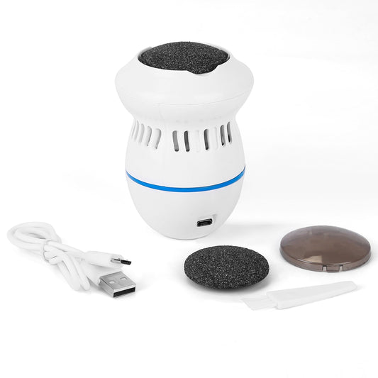 USB Rechargeable Electric Callus Grinder - Removes Hard Callus, Exfoliates Cracked Heels with Vacuum. - White by VYSN