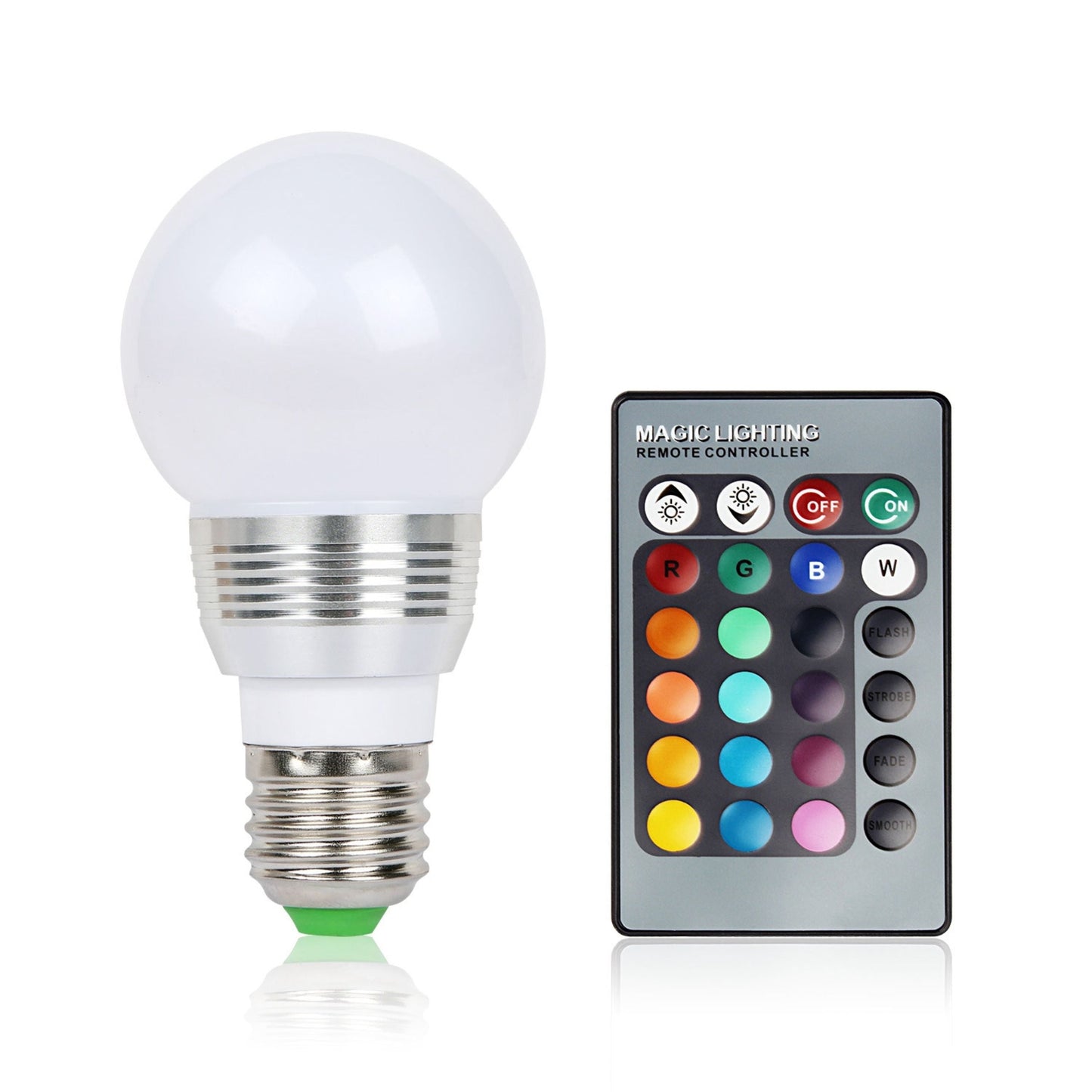 16 Color LED Bulbs - E27 3W RGB Dimmable Mood Lamp with Remote Control - Multi by VYSN