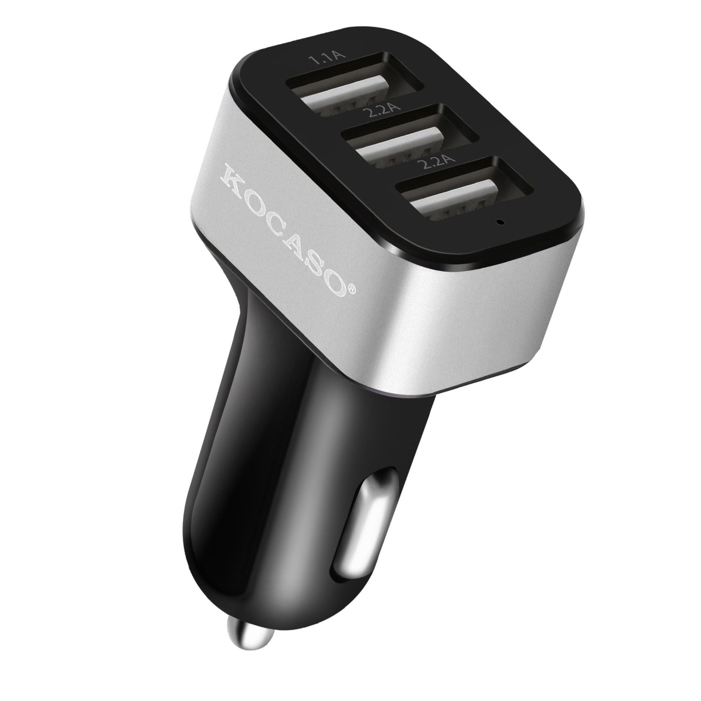 Triple USB Car Charger - 30W, 5.5A - iPhone XS/XS Max/8 Plus, Galaxy S7/S6 - Compact - Silver by VYSN