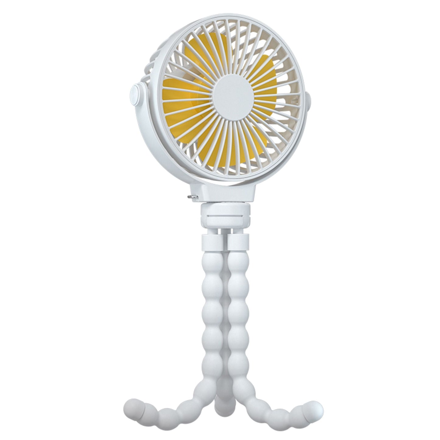 Portable Baby Stroller Fan - Rechargeable Handheld Fan with Flexible Tripod - 3 Speeds - 360° Tilt Head - White by VYSN