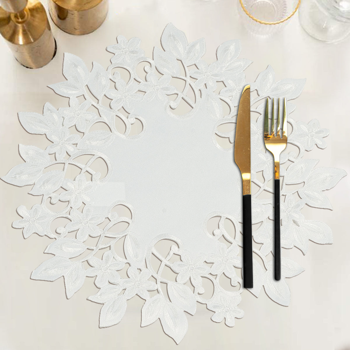 White Table Placemats - Darvin Collection by Decozen