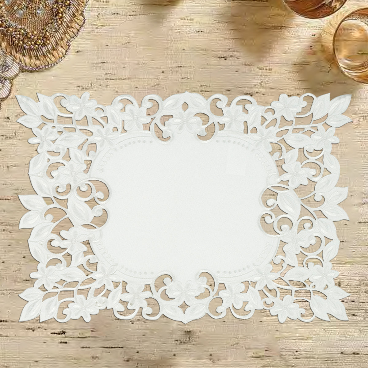 White Table Placemats - Darvin Collection by Decozen