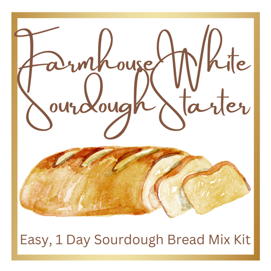 Farmhouse White Sourdough Starter Kit- Easy, DIY, One Day by Crumbs and Co.