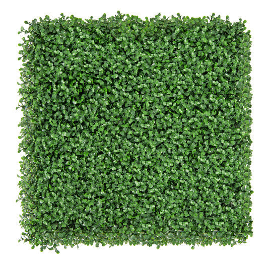 12 Pieces 20 x 20 Inch Artificial Boxwood Wall Panels with Insertable Branches by VYSN