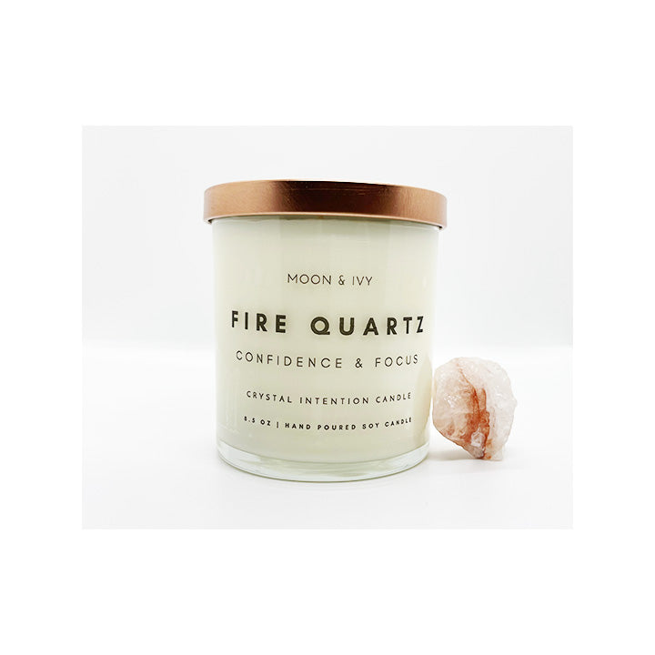 Fire Quartz Crystal Intention Candle by Moon & Ivy