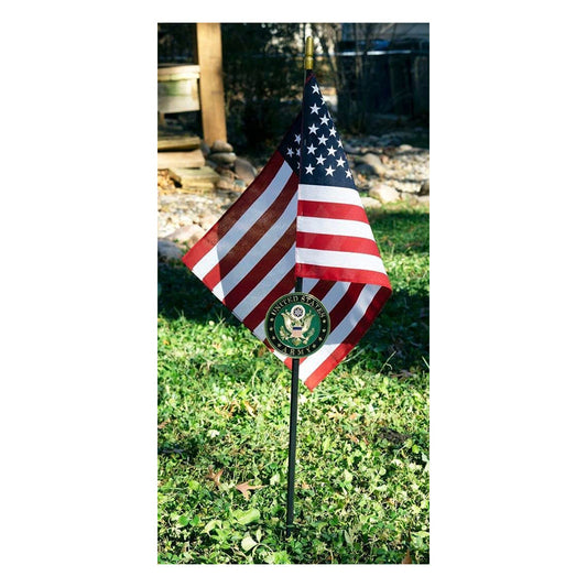 Firefighter Veteran Grave Marker With 30 Inch Tall American Cemetery Flag, Fallen Firefighter Memorial. by The Military Gift Store