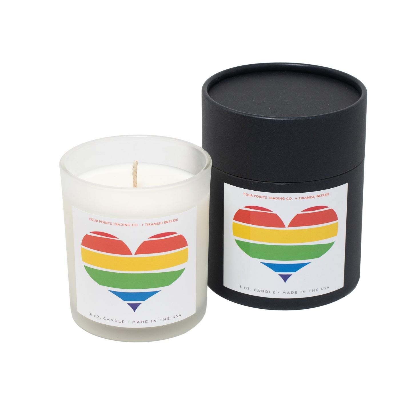 Pride Heart 8oz Soy Candle by Four Points Trading Co.