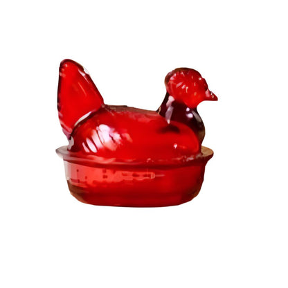 Nesting Hen Bowl & Lid - Red | Hand Blown Glass - Colombia by Sumiye Co