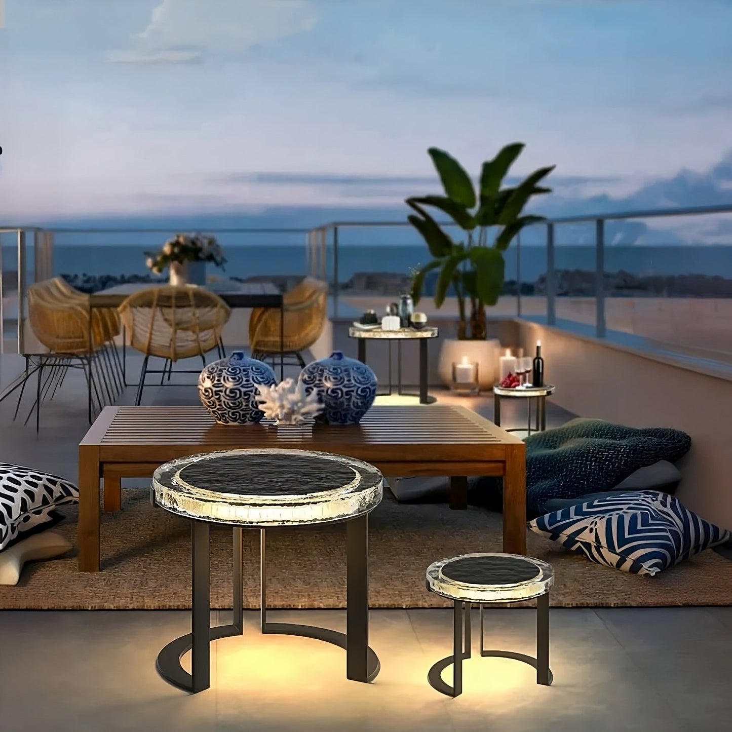 OUTDOOR SOLAR POWER LED GARDEN TABLE by EP Light