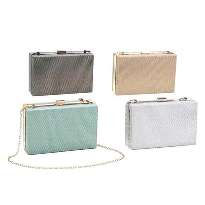 Shimmery Rectangle Evening Clutch Crossbody Bag by Madeline Love