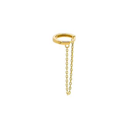 Solid Dangling Chain Huggie Earring 14K by By Adina Eden