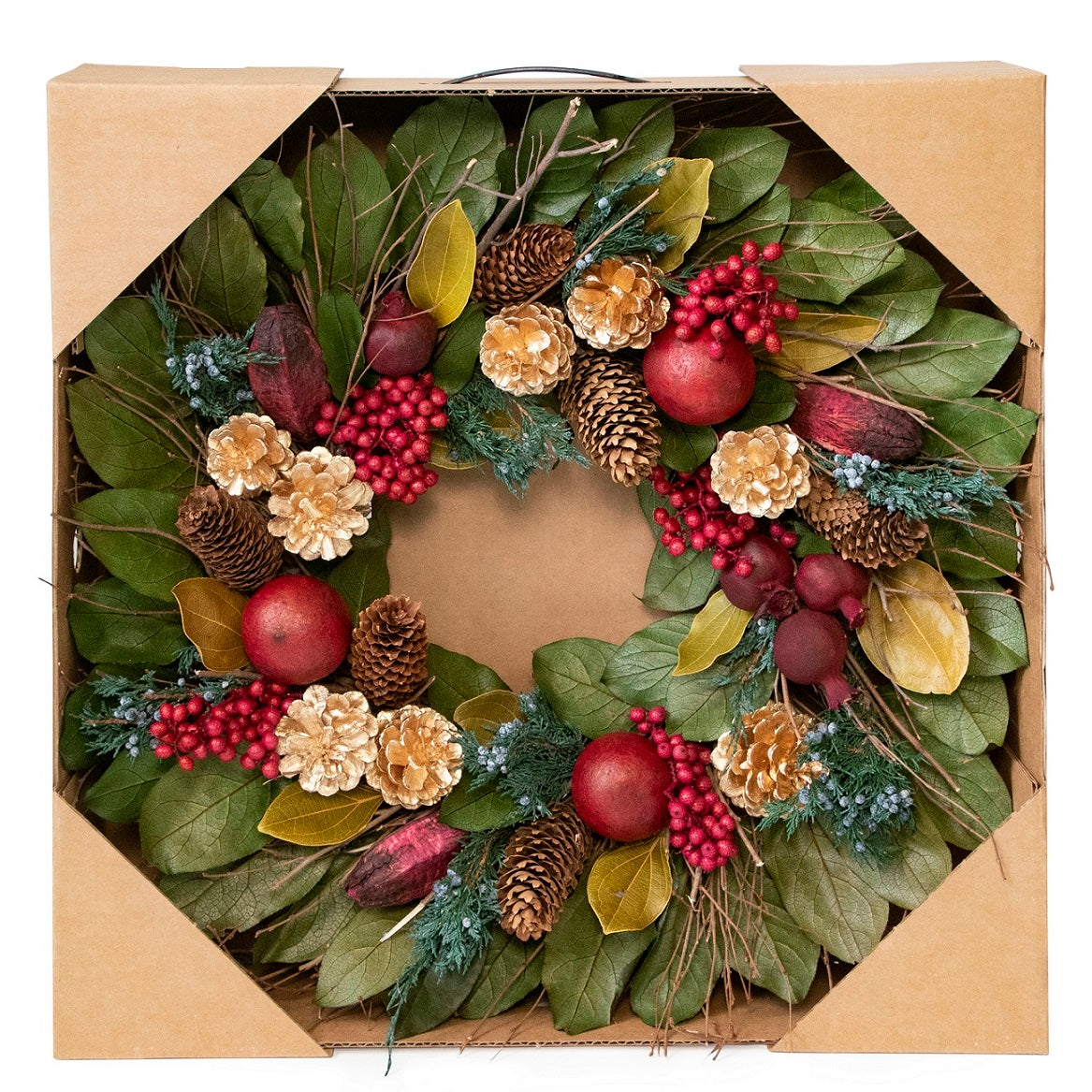 Golden Pinecone & Pomegranate Wreath by Andaluca Home