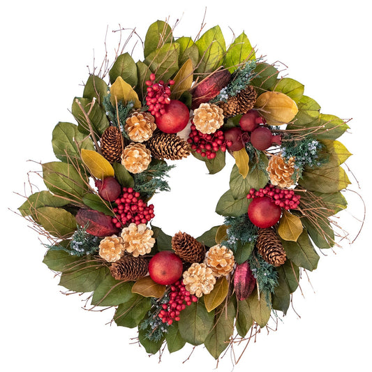 Golden Pinecone & Pomegranate Wreath by Andaluca Home