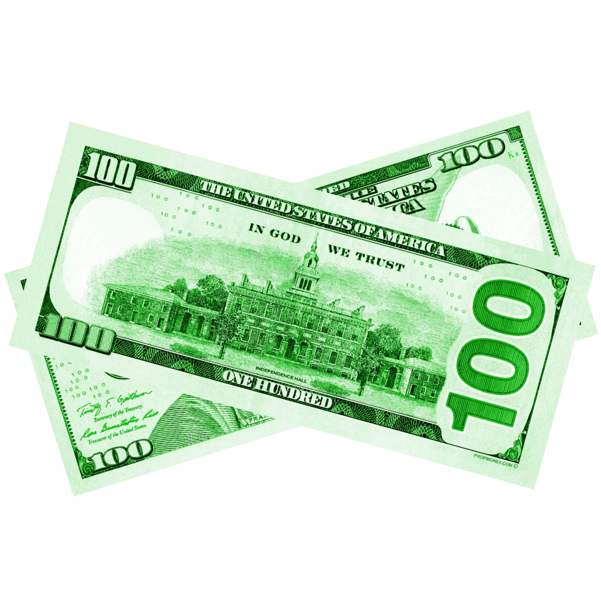 100x $100 New Series Green Bills by Prop Money Inc