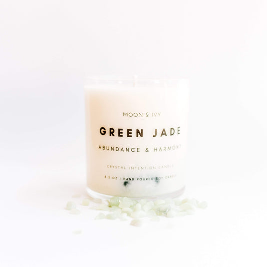 Jade Crystal Candle by Moon & Ivy