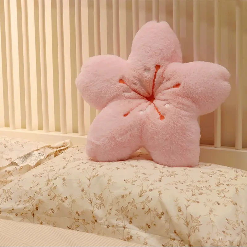 Sakura Blossom Plush Pillow: Adorable Home Decor by Plushy Planet