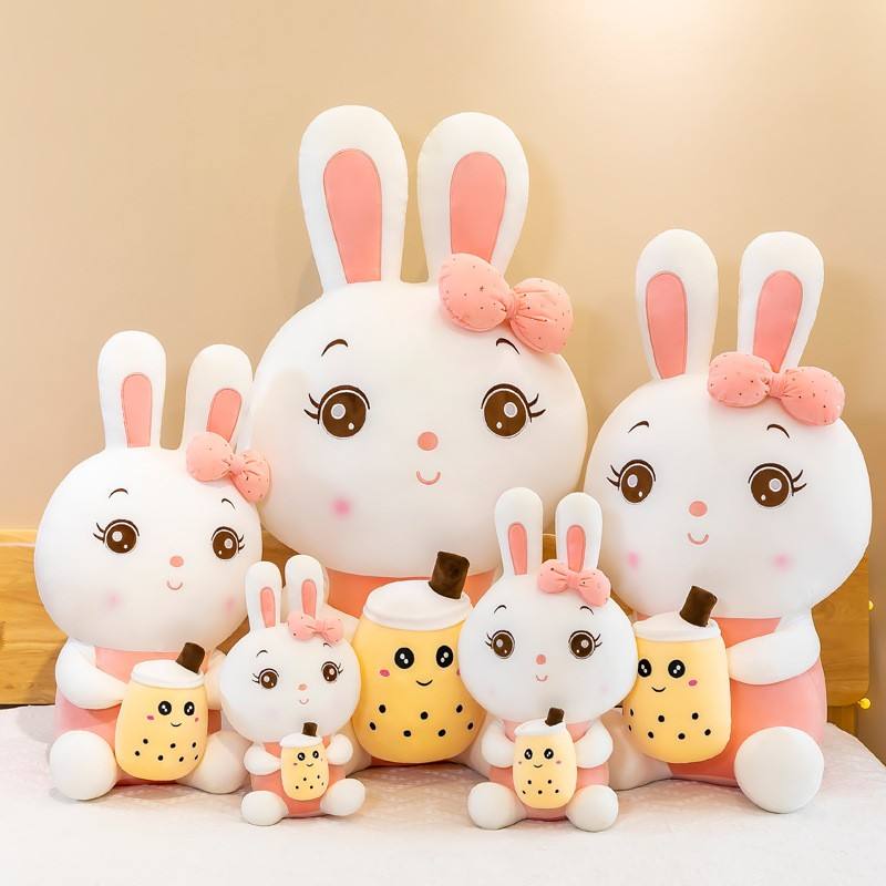 William - Colorful ized Rabbit Boba Plush by Plushy Planet