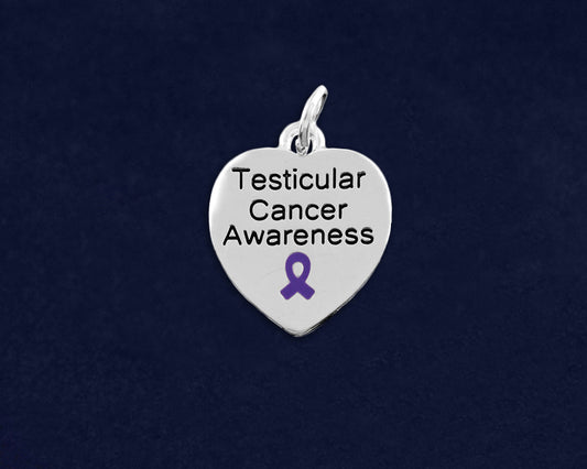 Testicular Cancer Awareness Heart Charms by Fundraising For A Cause