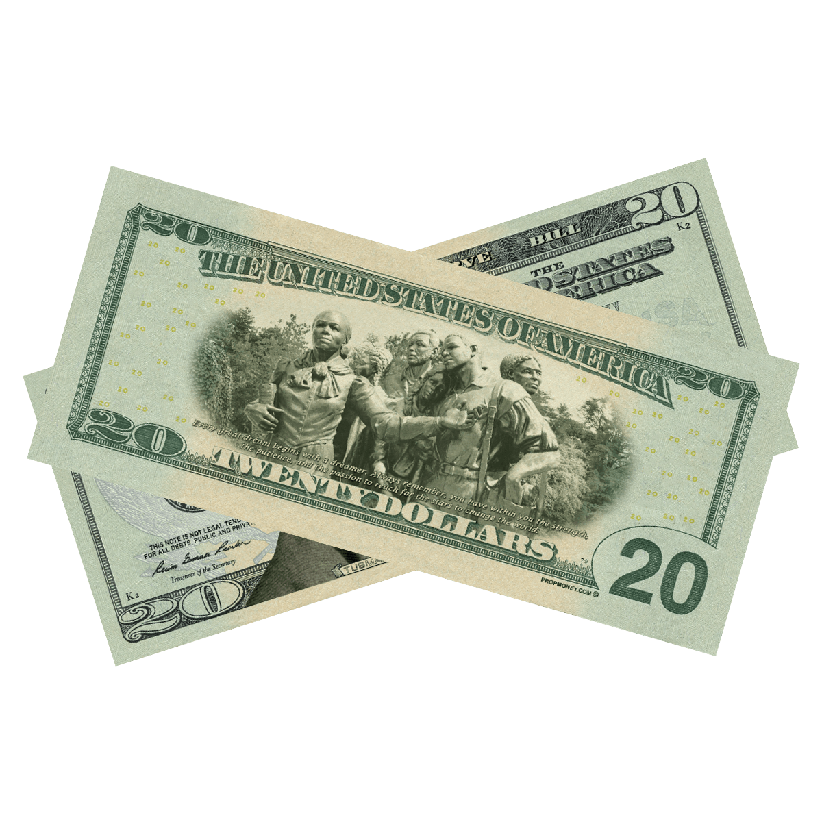 100x $20 Harriet Tubman Commemorative Bills by Prop Money Inc