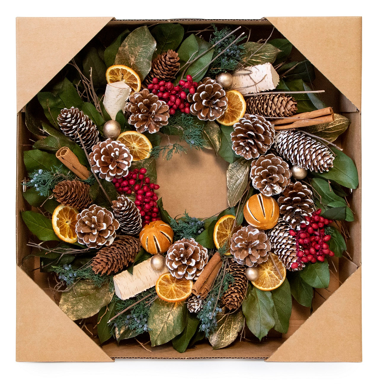 Cinnamon Orange & Pinecone Wreath by Andaluca Home