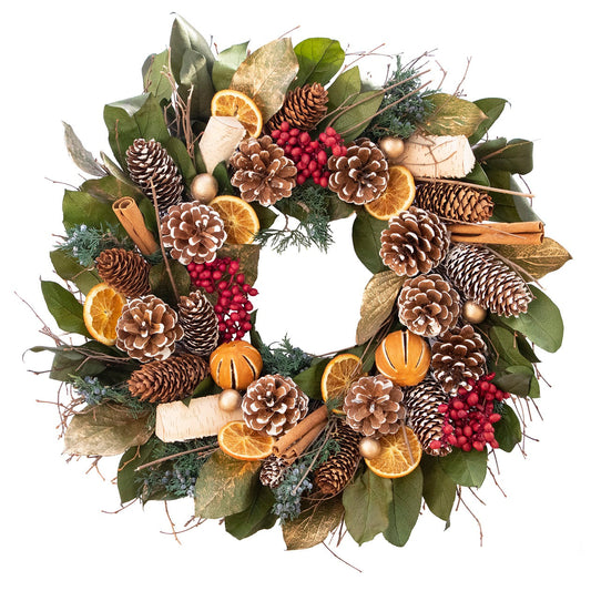 Cinnamon Orange & Pinecone Wreath by Andaluca Home