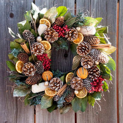 Cinnamon Orange & Pinecone Wreath by Andaluca Home