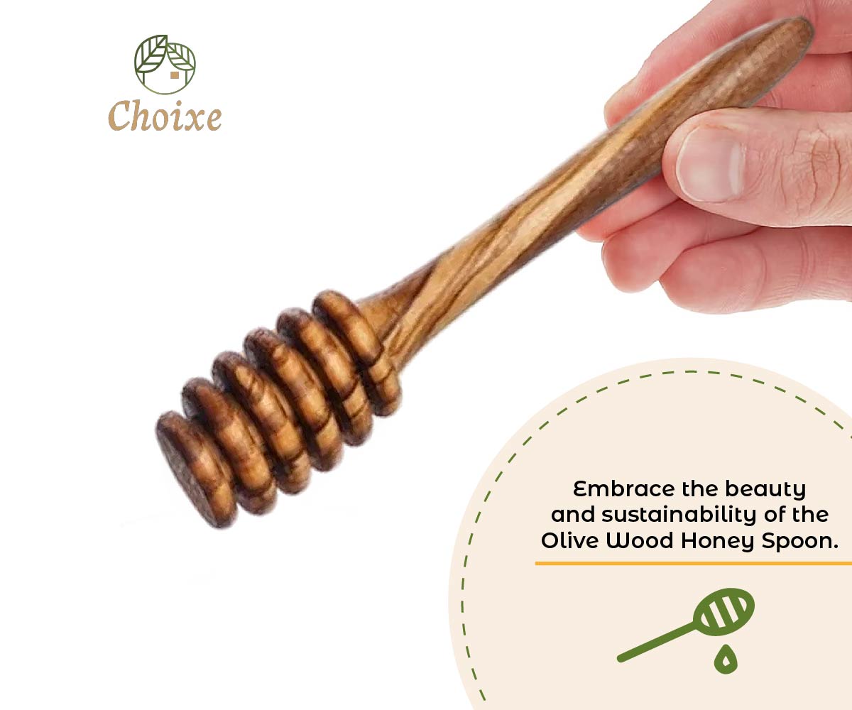 Olive Wood Honey Spoon by Choixe