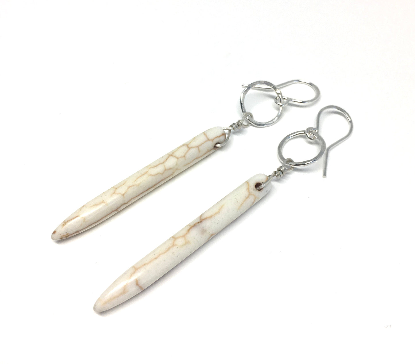 Cream Howlite Drop Earrings by Jennifer Cervelli Jewelry