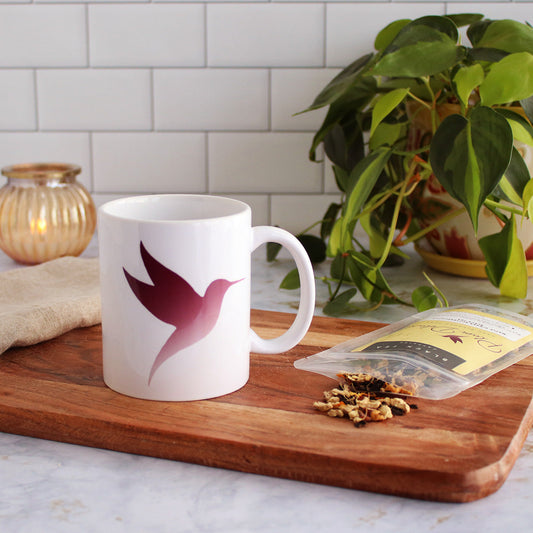 Hummingbird Logo Mug (with FREE Tea) by Plum Deluxe Tea