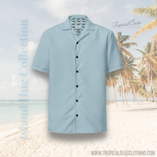 Shark Skin Blue button shirt by Tropical Seas Clothing