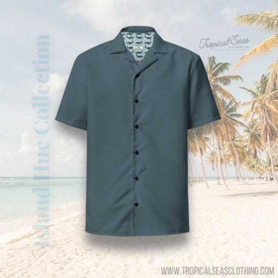 Storm Blue button shirt by Tropical Seas Clothing