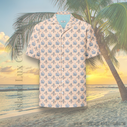 Triple Tangerine Hawaiian Button Shirt: Dive into Vibrant Underwater Chic! by Tropical Seas Clothing