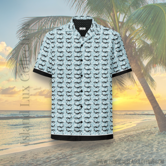 Shark Frenzy button shirt by Tropical Seas Clothing