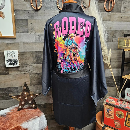 Pink Rodeo Women's Lounge Kimono Robe by Baha Ranch Western Wear