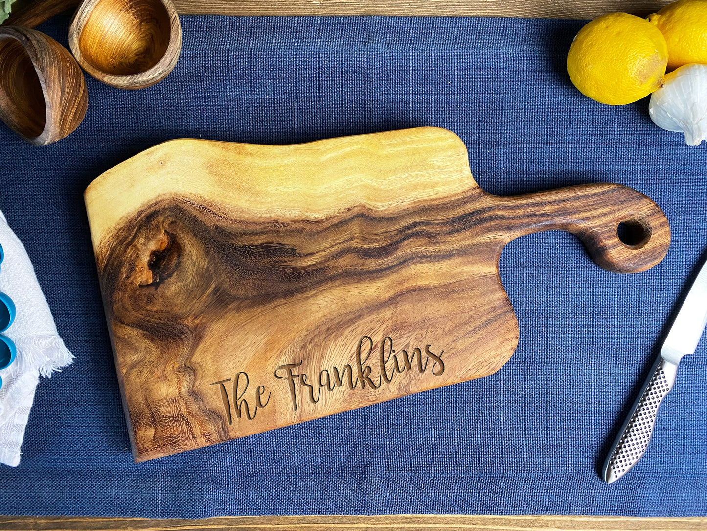 Small Live Edge Handled Board by Tuckahoe Hardwoods