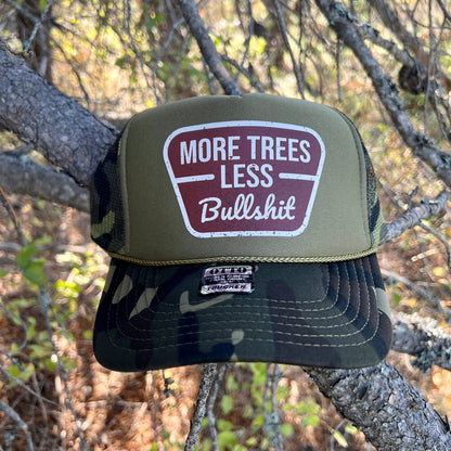 More Trees Less Bullsh*t Otto Foam Front Trucker Hat by 208 Tees