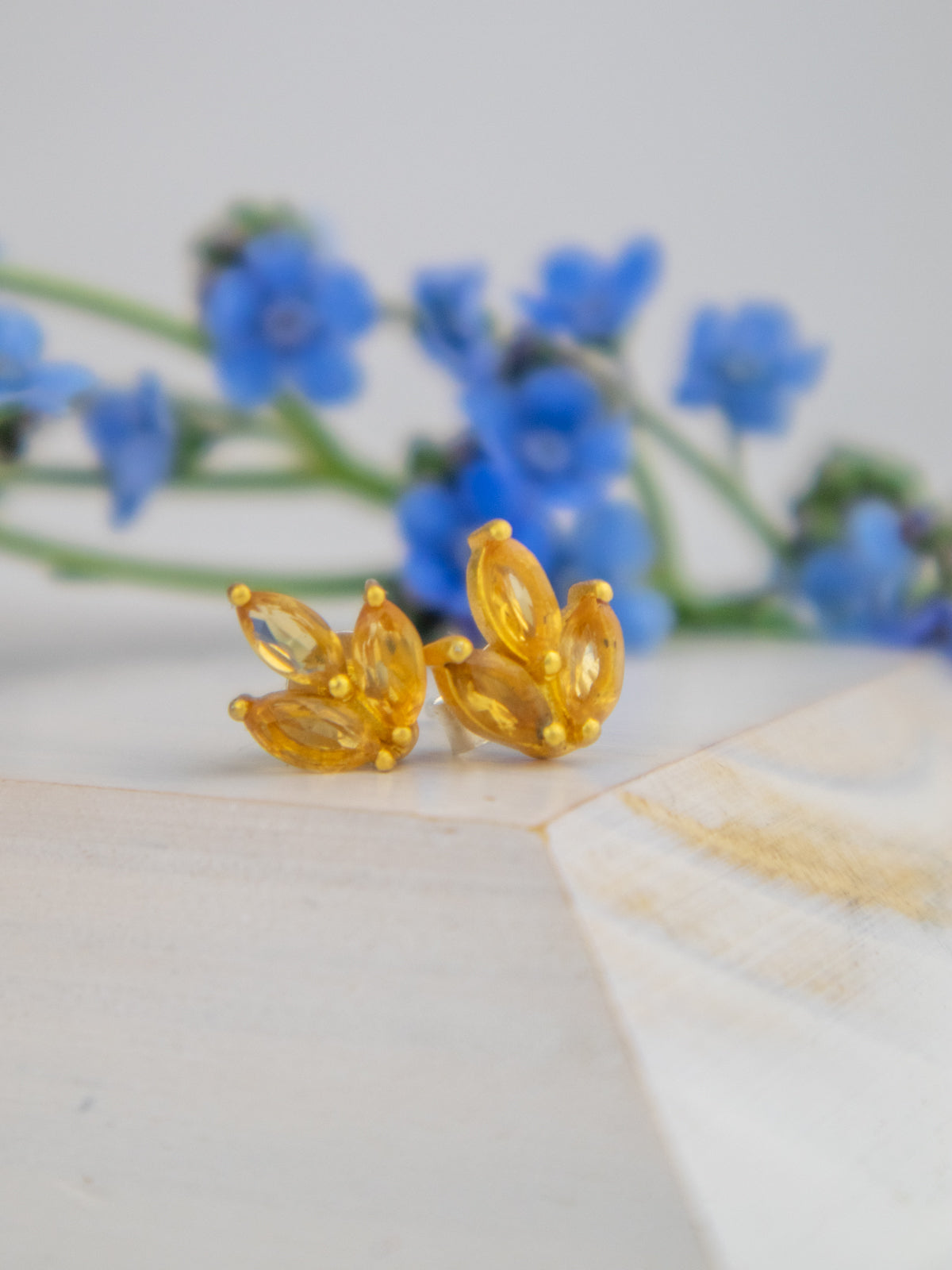 Tri Leaf Stud Earrings by Ash & Rose