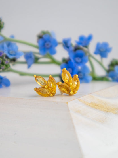 Tri Leaf Stud Earrings by Ash & Rose