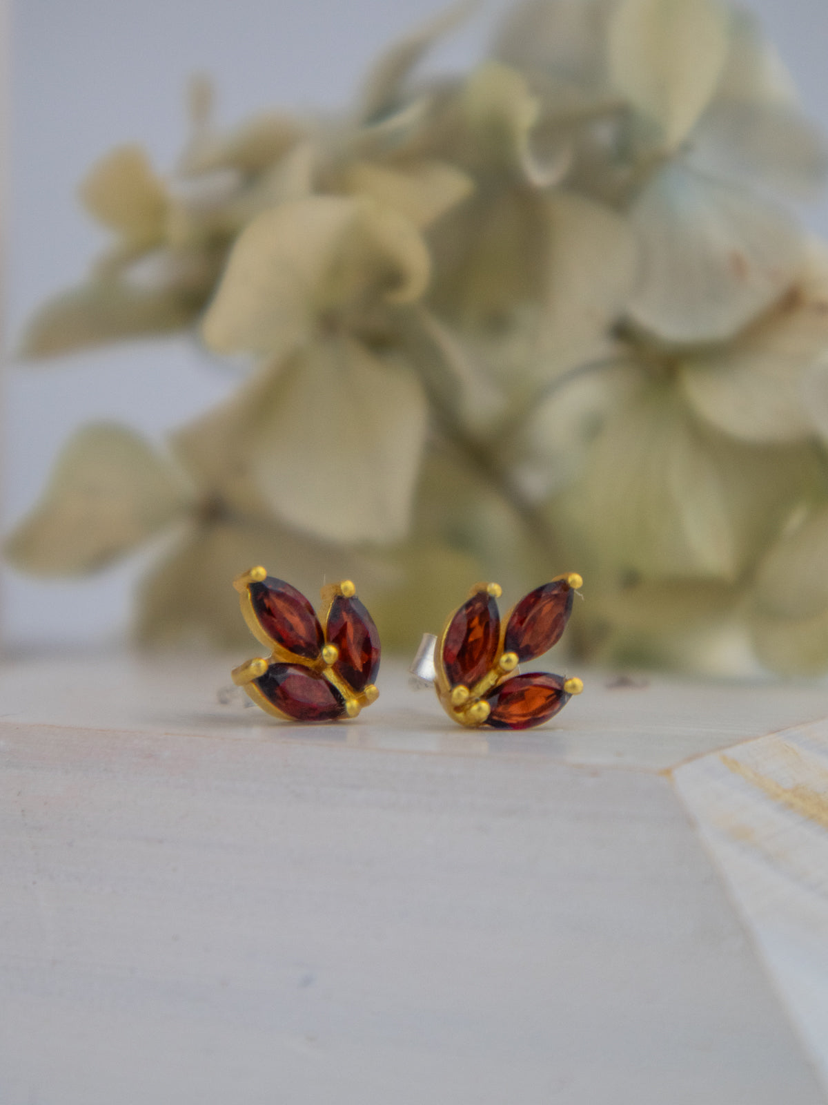 Tri Leaf Stud Earrings by Ash & Rose