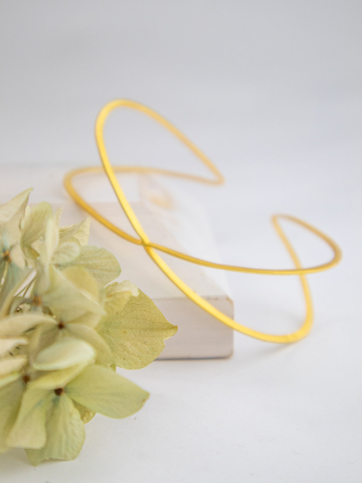 X Leaf Bangle Bracelet by Ash & Rose