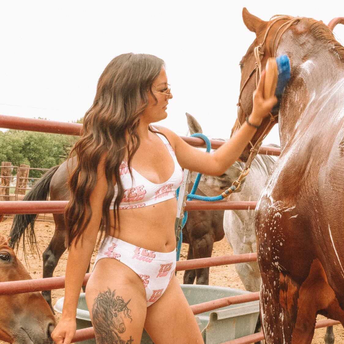 Yeehaw Pink Bikini by Baha Ranch Western Wear