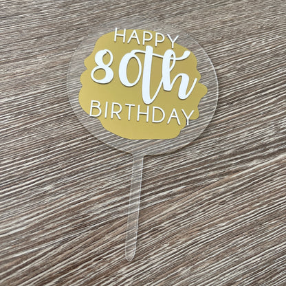 Personalised Wording 10cm Circle Acrylic Birthday Baby Shower Christening Wedding Pet Birthday Cake Topper by WinsterCreations™ Official Store