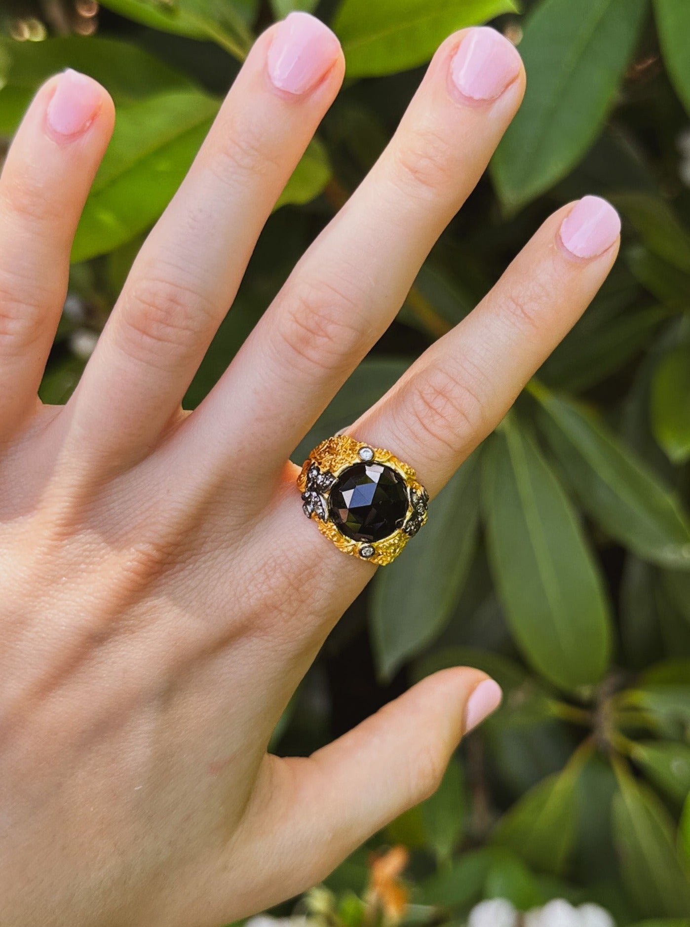 Noor Black Onyx Ring by Ash & Rose