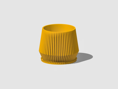 Stratos Modern Plant Pot with Drainage, 3D Printed Planter Pot Unique Modern Ribbed Design, Lightweight Stratos by Rosebud HomeGoods